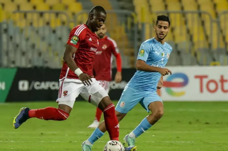 ديانج خلال مواجهة الأهلي وشباب بلوزداد